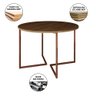 Mesa Industrial Jantar Amêndoa 110cm Redonda Base V com 4 Poltronas Pretas Eames Eiffel Base Cobre - 3