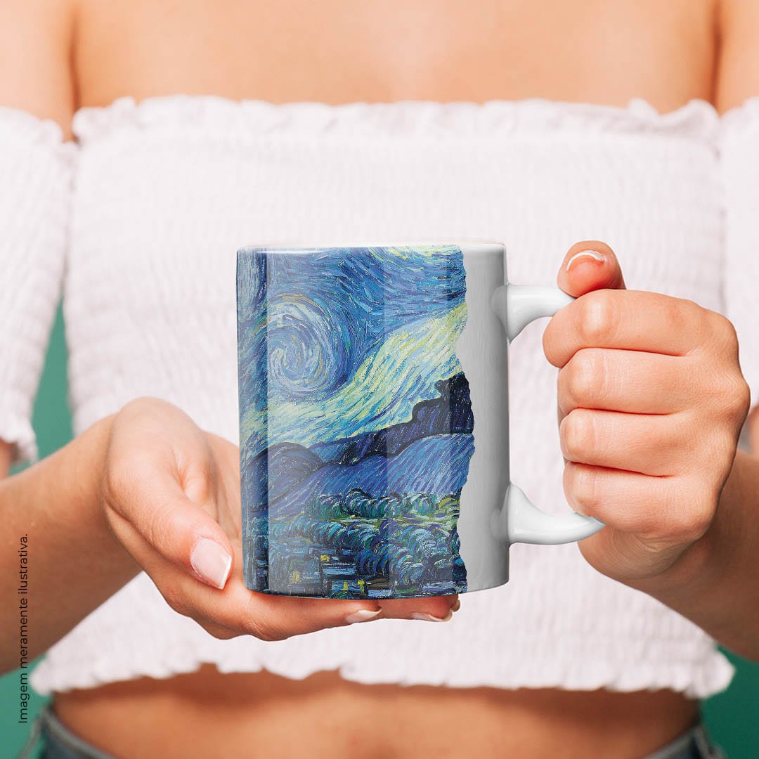 Van Gogh - Noite Estrelada - Caneca de Qualidade Premium É Decoração Caneca Premium - 325ml - 2