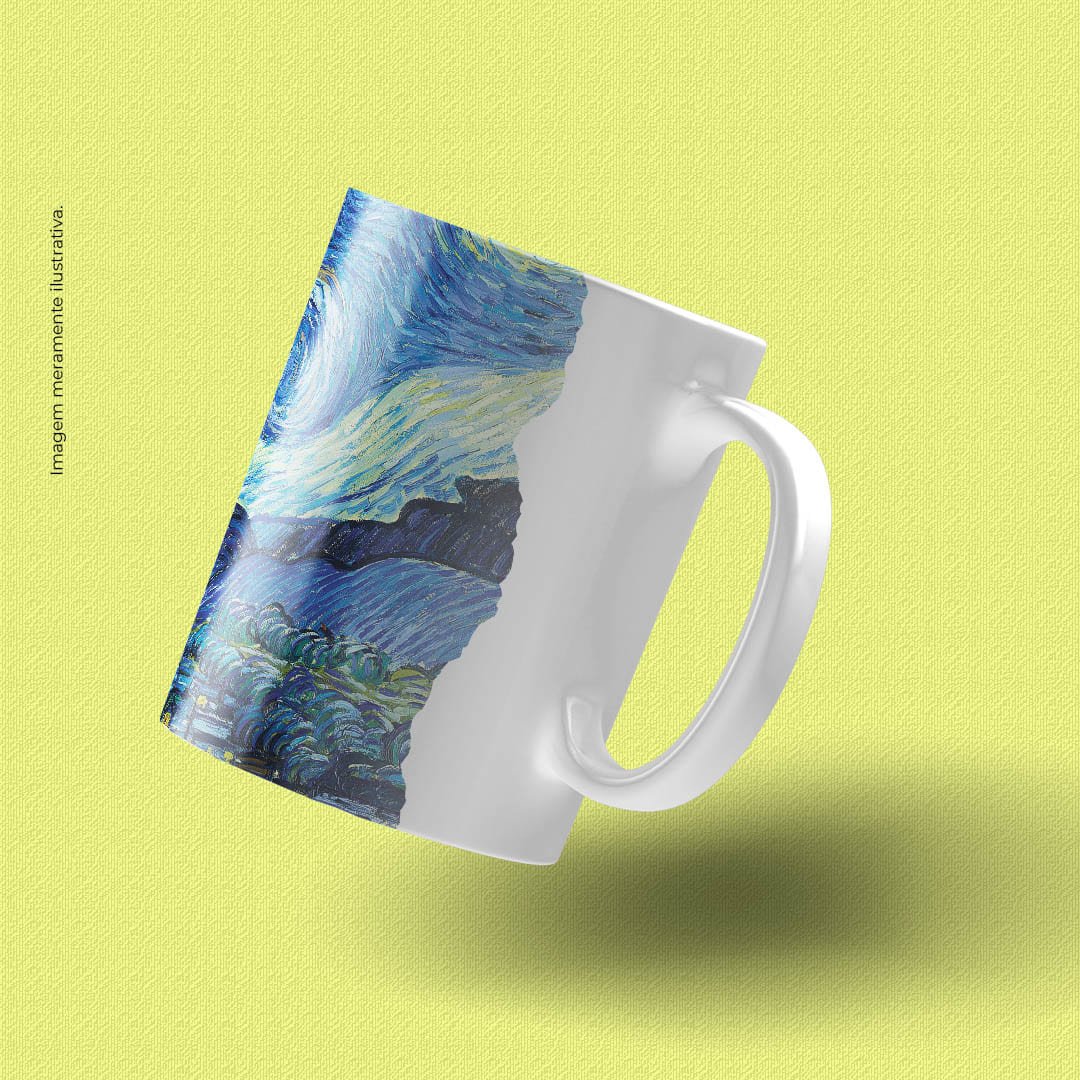 Van Gogh - Noite Estrelada - Caneca de Qualidade Premium É Decoração Caneca Premium - 325ml - 3