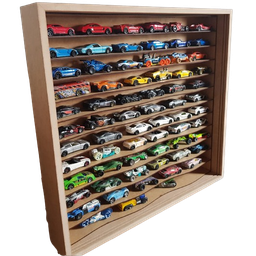 Expositor para 60 Miniaturas Carrinhos Escala 1:64 Mdf Cru Linha Wave - 2