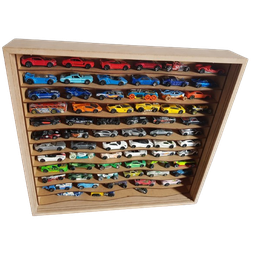 Expositor para 60 Miniaturas Carrinhos Escala 1:64 Mdf Cru Linha Wave - 4