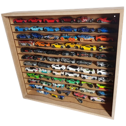 Expositor para 60 Miniaturas Carrinhos Escala 1:64 Mdf Cru Linha Wave - 1
