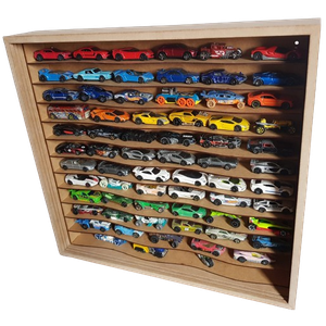 Expositor para 60 Miniaturas Carrinhos Escala 1:64 Mdf Cru Linha Wave