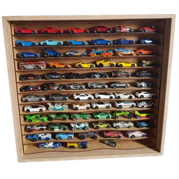 Expositor para 60 Miniaturas Carrinhos Escala 1:64 Mdf Cru Linha Wave - 3