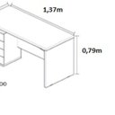Ver imagem 3 de Mesa Maxxi com Gaveteiro Lado Esquerdo 4 Gavetas 137cm Noce e Preto Marrom