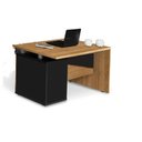 Ver imagem 2 de Mesa Maxxi com Gaveteiro Lado Esquerdo 4 Gavetas 137cm Noce e Preto Marrom