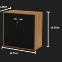 Ver imagem 4 de Armário Baixo Start 75cm x 75cm x 38cm Marrom/Nogal/Preto