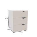 Ver imagem 4 de Mesa de Cabeceira Porto 3 Gavetas Creme/branco - Politorno