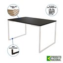 Ver imagem 5 de Mesa Industrial Base Ferro Branco 137x90 Tampo Preto 4 Cadeiras Eiffel Madeira Assento Vermelho