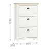 Sapateira 3 Gavetas Madeira Maciça 80 Cm 9175 Branco Freijo Milani Store - 4