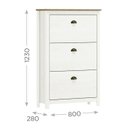 Ver imagem 4 de Sapateira 3 Gavetas Madeira Maciça 80 Cm 9175 Branco Freijo Milani Store