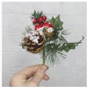 Ver imagem 3 de Kit 10 Ramos Cogumelo Decoração Natal Artificial Com Detalhes Branco 17cm