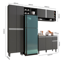 Ver imagem 3 de Kit de Cozinha Completo 230cm Vanessa 3 Peças Ajl Móveis:cinza