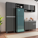 Ver imagem 2 de Kit de Cozinha Completo 230cm Vanessa 3 Peças Ajl Móveis:cinza