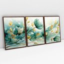 Ver imagem 1 de Kit Quadro Decorativo 3 Telas Canvas a Arte Das Flores Tacolado Moldura Flutuante 4,5cm Madeira 60 X