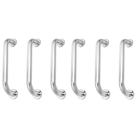 Alça de Apoio Inox 30cm Barra Kit 6 Unidades Cadeirante Acessibilidade Idoso Segurança Deficiente Co