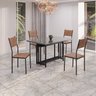 Conjunto Sala de Jantar Mesa 120x90cm Base Pérola Tampo Mdf Laca com Vidro Florença - 1
