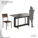 Ver imagem 5 de Conjunto Sala de Jantar Mesa 120x90cm Base Pérola Tampo Mdf Laca com Vidro Florença