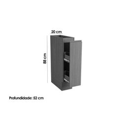 Módulos de Cozinha Kappesberg Ciela Balcão C/ Tampo Ciela R621 Porta Tempero C/ 1 Porta 20cm - 3