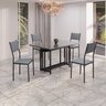 Conjunto Sala de Jantar Mesa 120x90cm Base Pérola Tampo Mdf Laca com Vidro Florença - 1