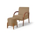 Ver imagem 1 de Conjunto Poltrona Estofada Duda com Puff Redondo Berlim Bege – Straub Web