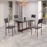 Conjunto Sala de Jantar Mesa 120x90cm Base Pérola Tampo Mdf Laca com Vidro Florença - 1