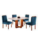 Ver imagem 7 de Conjunto Sala de Jantar 4 Lugares Mesa Lisy e Cadeiras Móveis Mix Off White/azul Turquesa Escuro