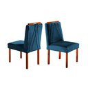 Ver imagem 4 de Conjunto Sala de Jantar 4 Lugares Mesa Lisy e Cadeiras Móveis Mix Off White/azul Turquesa Escuro