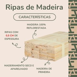 50 Ripas P/ Artesanato Repac Madeiras Pinus 100x3x0,5 Cm - 3