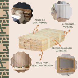 50 Ripas P/ Artesanato Repac Madeiras Pinus 100x3x0,5 Cm - 6