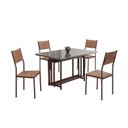 Ver imagem 2 de Conjunto Sala de Jantar Mesa 120x90cm Base Pérola Tampo Mdf Laca com Vidro Florença