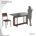 Ver imagem 5 de Conjunto Sala de Jantar Mesa 120x90cm Base Pérola Tampo Mdf Laca com Vidro Florença