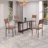 Conjunto Sala de Jantar Mesa 120x90cm Base Pérola Tampo Mdf Laca com Vidro Florença - 1