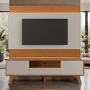 Ver imagem 2 de Painel e Rack Ares para TV 65" 180cm MDF com LED Off White Mavaular Móveis