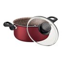 Ver imagem 2 de Caçarola Paris Alum. Antiad. 26cm 6,3 L Vermelho Tramontina