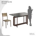 Ver imagem 5 de Conjunto Sala de Jantar Mesa 120x90cm Base Pérola Tampo Mdf Laca com Vidro Florença