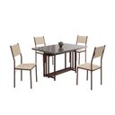 Ver imagem 2 de Conjunto Sala de Jantar Mesa 120x90cm Base Pérola Tampo Mdf Laca com Vidro Florença