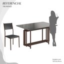 Ver imagem 5 de Conjunto Sala de Jantar Mesa 120x90cm Base Pérola Tampo Mdf Laca com Vidro Florença