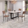 Conjunto Sala de Jantar Mesa 120x90cm Base Pérola Tampo Mdf Laca com Vidro Florença - 1
