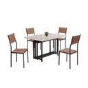 Ver imagem 2 de Conjunto Sala de Jantar Mesa 120x90cm Base Pérola Tampo Mdf Laca com Vidro Florença