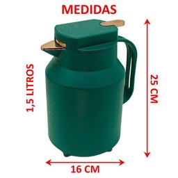 Garrafa Térmica de Mesa Verde Chá Café Chimarrão Leite 1,5l - 4