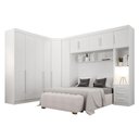Ver imagem 2 de Quarto de Casal Modulado 11 Portas Orion Ambiente Branco - Leifer Móveis