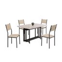 Ver imagem 2 de Conjunto Sala de Jantar Mesa 120x90cm Base Pérola Tampo Mdf Laca com Vidro Florença