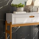 Ver imagem 4 de Aparador Intense Retrô com Pés de Madeira Freijó / Off White Perolizado - Movelove