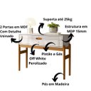 Ver imagem 2 de Aparador Intense Retrô com Pés de Madeira Freijó / Off White Perolizado - Movelove