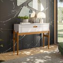 Ver imagem 1 de Aparador Intense Retrô com Pés de Madeira Freijó / Off White Perolizado - Movelove