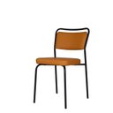 Ver imagem 1 de Cadeira para Sala de Jantar Escritório Estofada Base em Aço Linha Industrial Pops Laranja/Caramelo/Preto