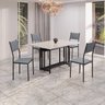 Conjunto Sala de Jantar Mesa 120x90cm Base Pérola Tampo Mdf Laca com Vidro Florença - 1
