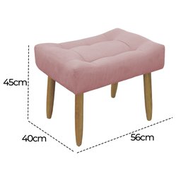 Puff Decorativo Quarto e Sala de Estar Suede Light Herrero:Rosa - 5