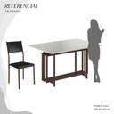 Ver imagem 5 de Conjunto Sala de Jantar Mesa 120x90cm Base Pérola Tampo Mdf Laca com Vidro Florença